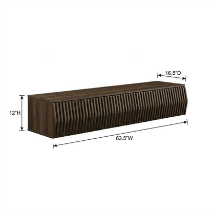 Brown Wall Mount TV Stand with Engineered Wood Finish