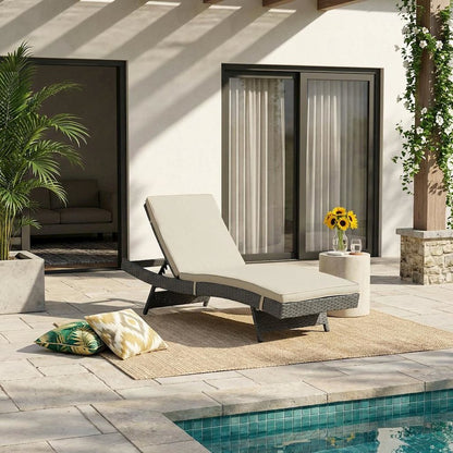 Outdoor Patio Lounge Chair With Cushioned Seat And Weather-Resistant Design
