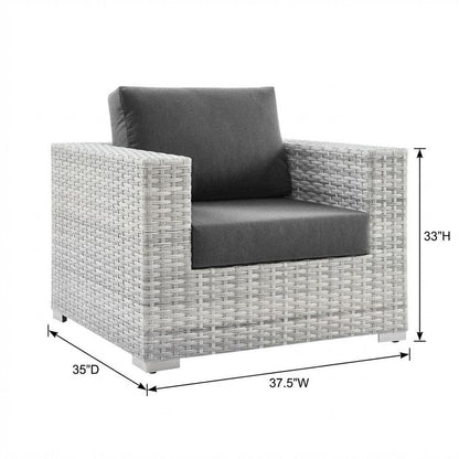 Outdoor Patio Armchair With Cushioned Seat And Durable Frame