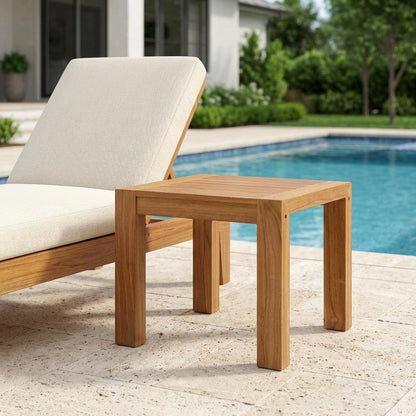 Wood Outdoor Patio Side Table with Durable Design for Garden and Deck