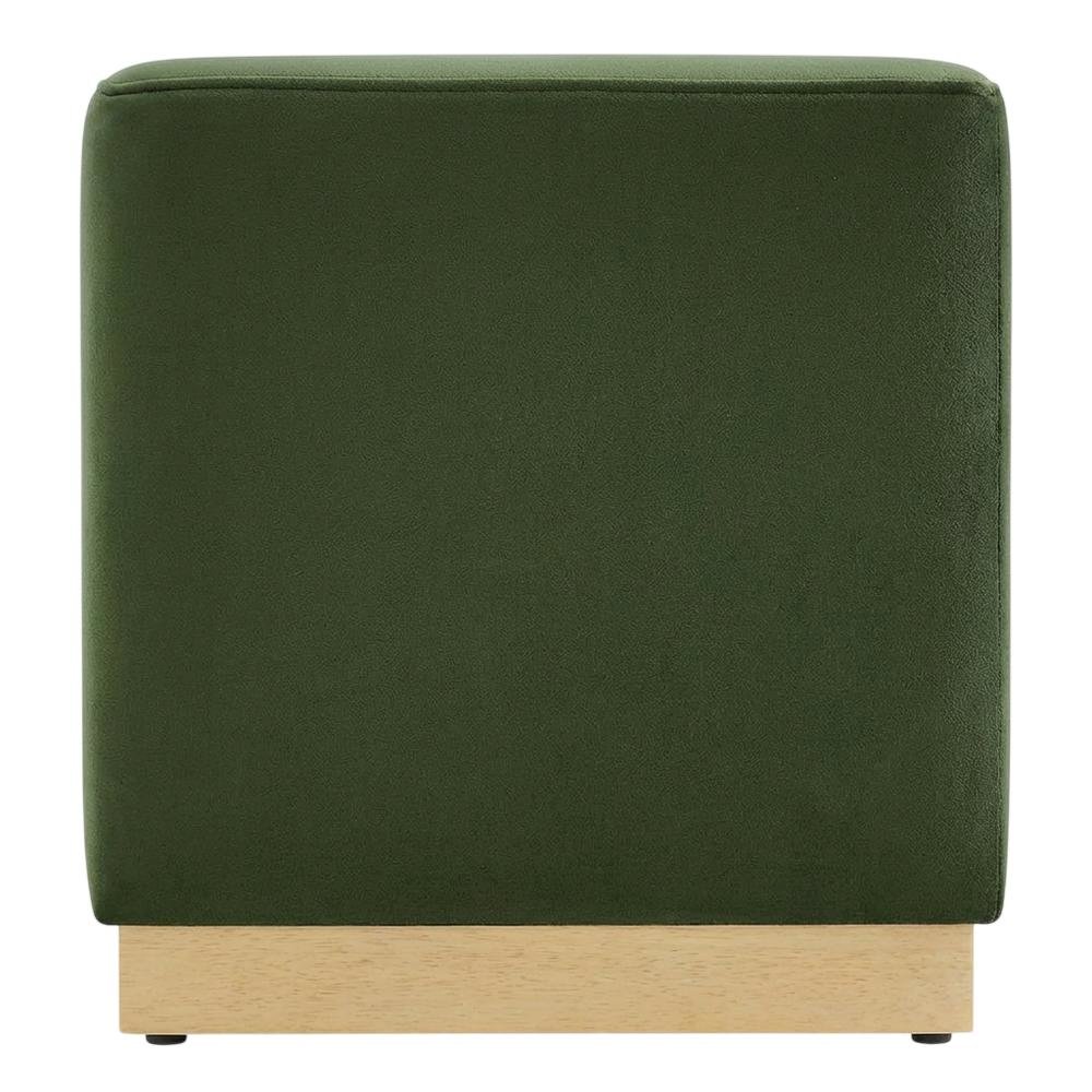 Performance Velvet Upholstered Ottoman With Square Design And Compact Size
