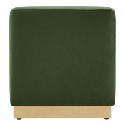 Performance Velvet Upholstered Ottoman With Square Design And Compact Size