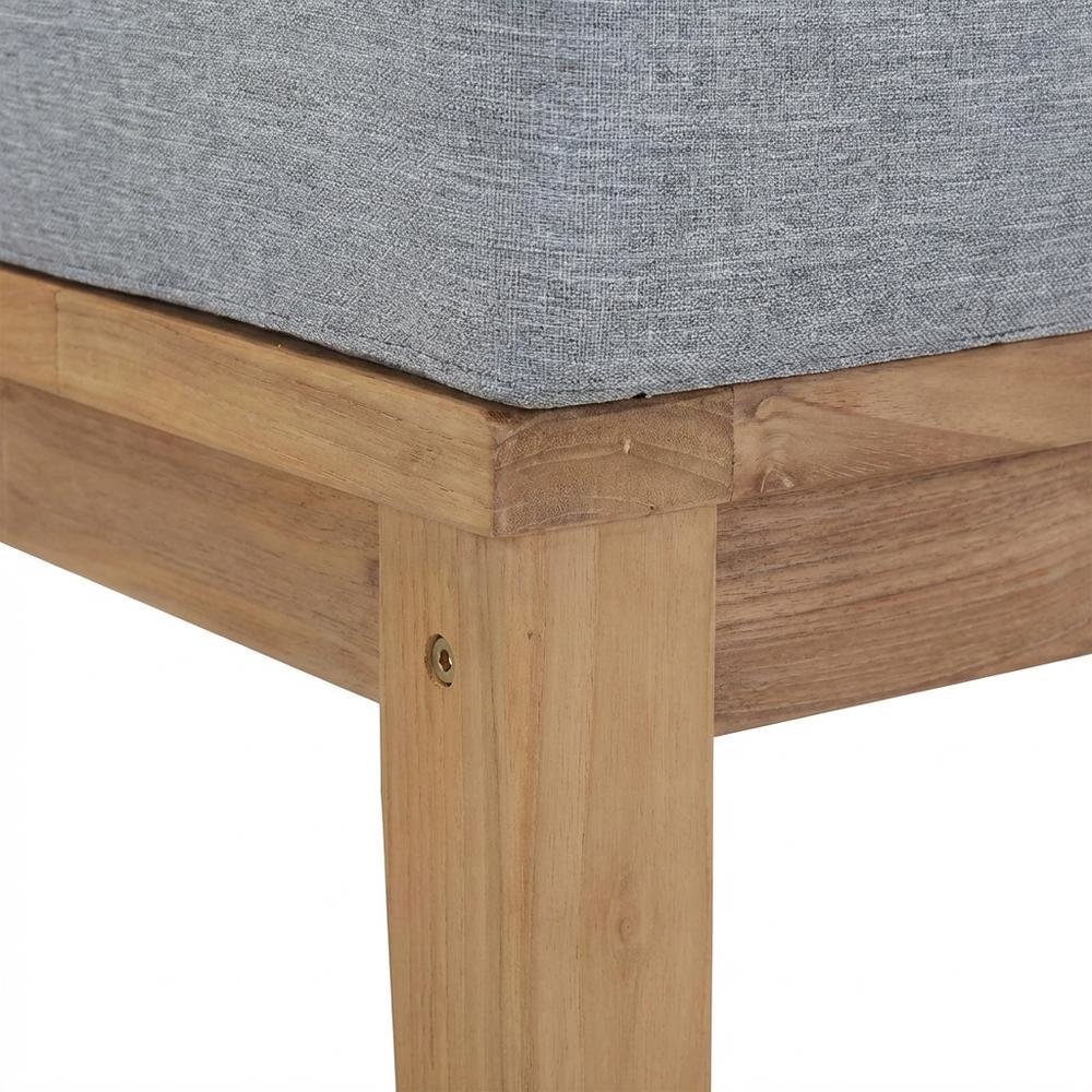 Outdoor Patio Teak Armless Sofa With Cushioned Seat And Back