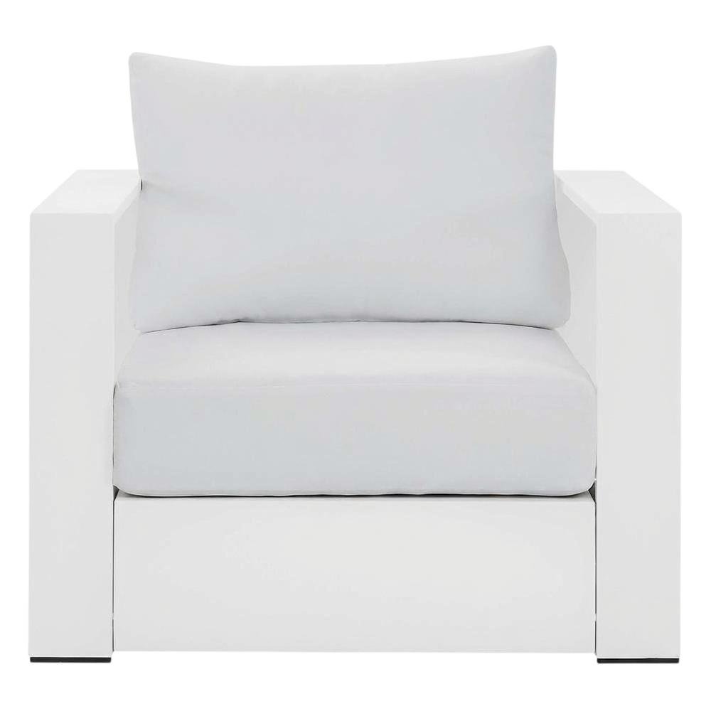 2-Piece Outdoor Aluminum Armchair Set, Powder-Coated Finish, Comfortable Cushion