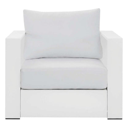 2-Piece Outdoor Aluminum Armchair Set, Powder-Coated Finish, Comfortable Cushion