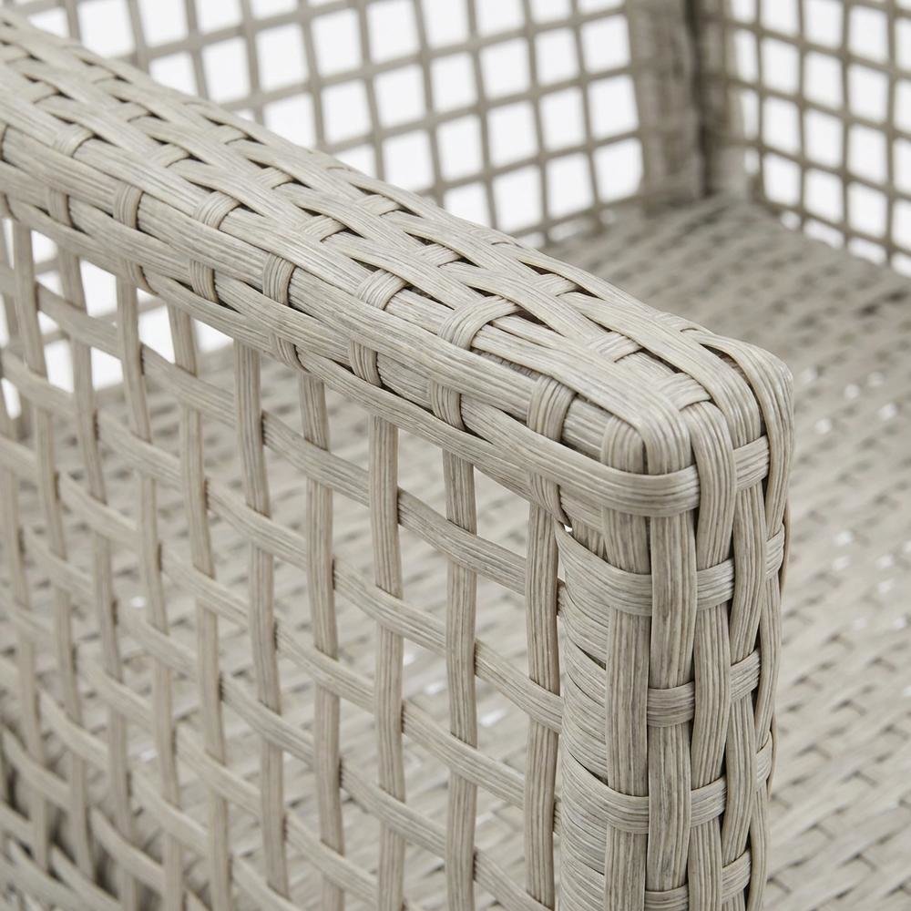 Outdoor Patio Wicker Rattan Dining Armchair Set Of 2, Cushioned Seat, Armrests