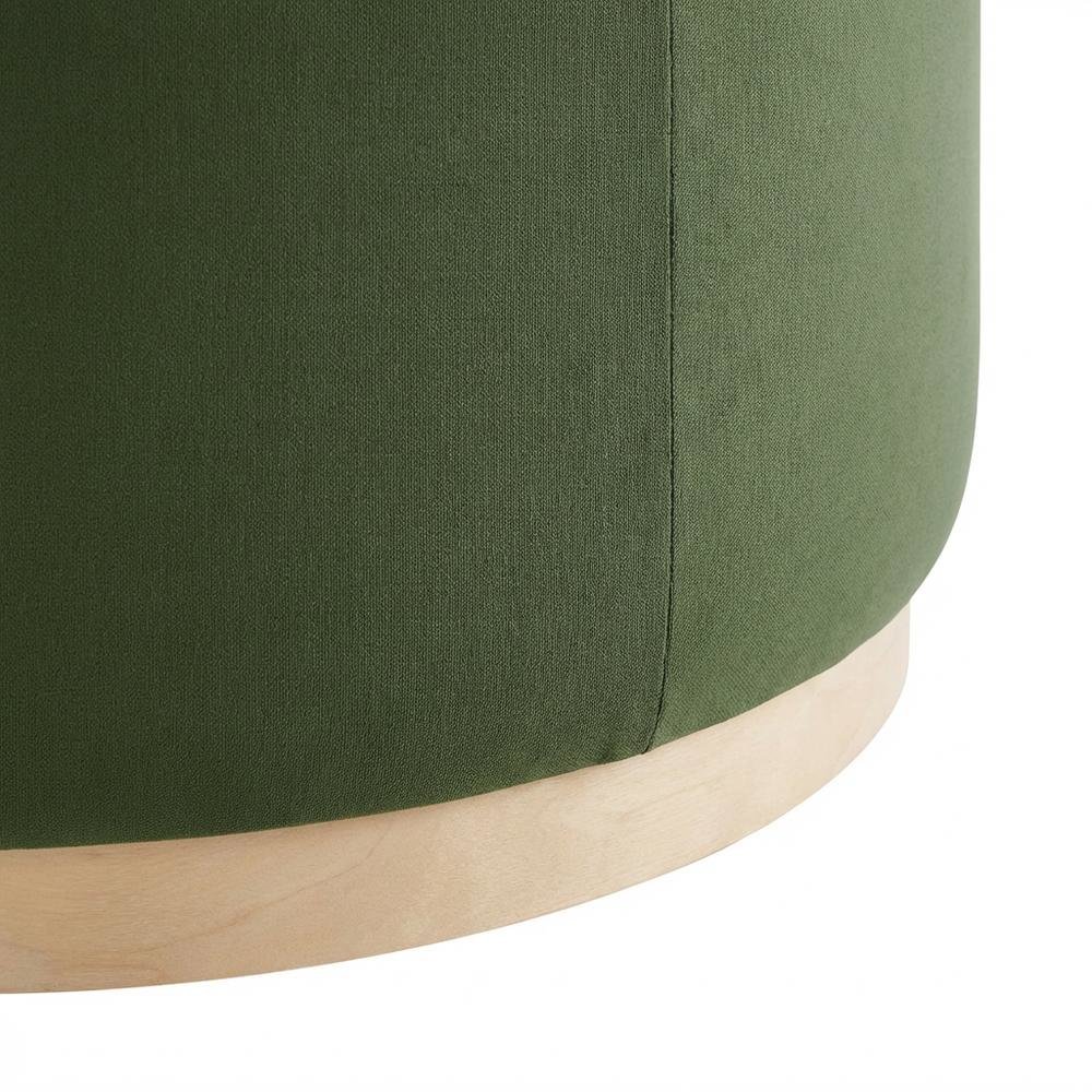 Performance Velvet Upholstered Outdoor Ottoman In Neutral Color