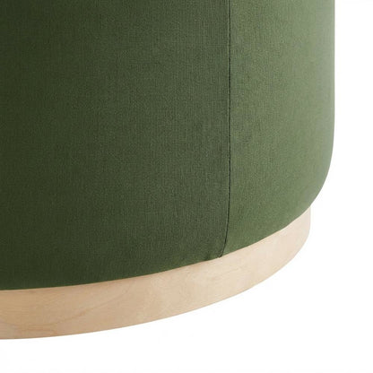 Performance Velvet Upholstered Outdoor Ottoman In Neutral Color
