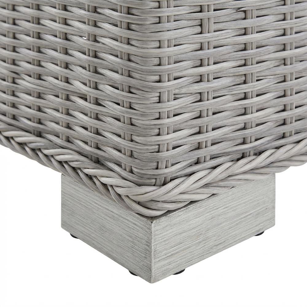 Outdoor Wicker Rattan Coffee Table, Weather-Resistant Finish For Patio Lounge