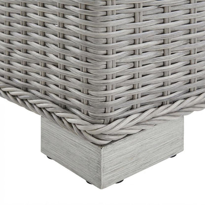 Outdoor Wicker Rattan Coffee Table, Weather-Resistant Finish For Patio Lounge