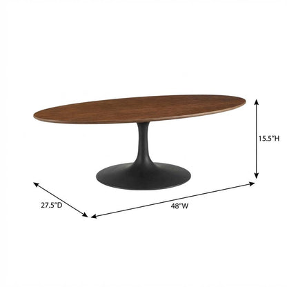 Oval wood coffee table with set of two, sleek design, modern style