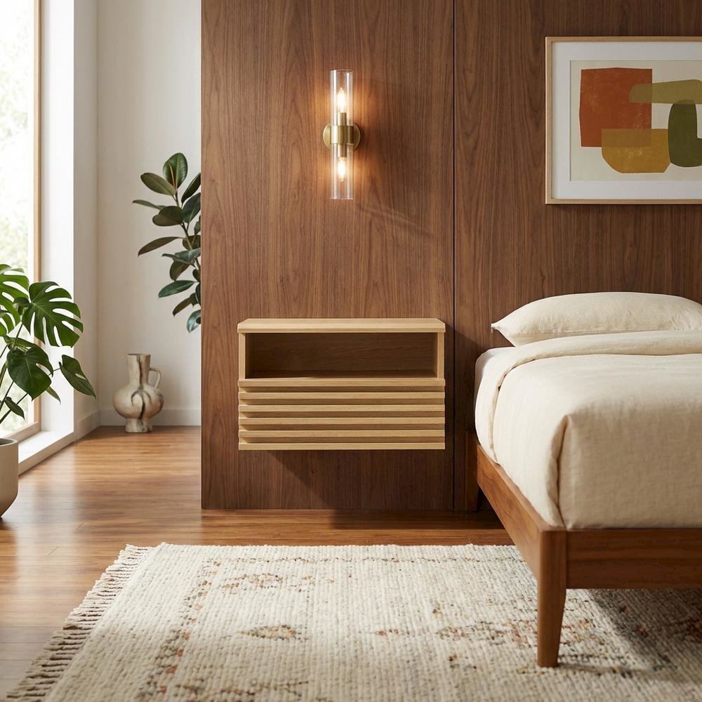 Wall-Mount Nightstand with Compact Design and Modern Style