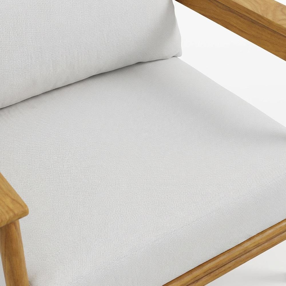 Set of 2 Outdoor Teak Wood Armchairs for Patio Lounge Comfort