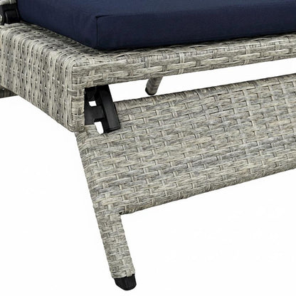 Outdoor Patio Wicker Rattan Lounge Chair With Armrest Support