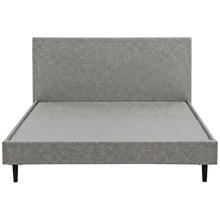 Fabric Queen Bed with Platform Design and Plush Upholstery