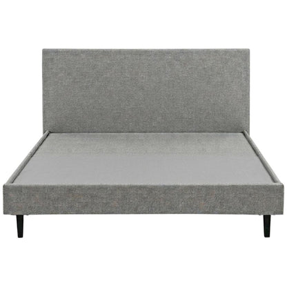 Fabric Queen Bed with Platform Design and Plush Upholstery