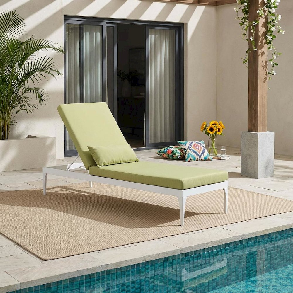 Outdoor Patio Chaise Lounge Chair With Cushion For Outdoor Relaxation