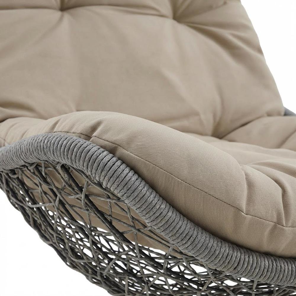 Outdoor Lounge Chair In Neutral Tone With Sturdy Design For Patio Relaxation