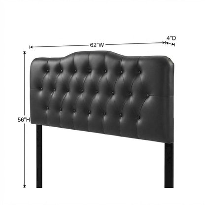 Upholstered Vinyl Queen Headboard with Supportive Padding and Stylish Design