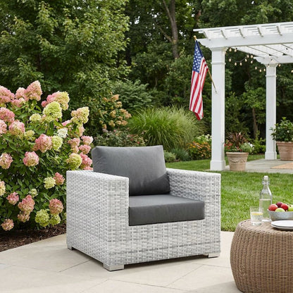 Outdoor Patio Armchair With Cushioned Seat And Durable Frame