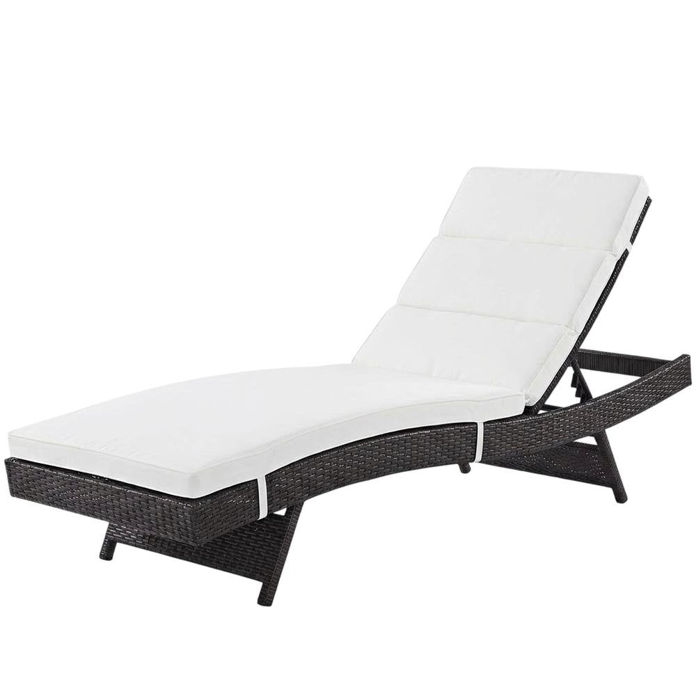 Outdoor Patio Chaise With Cushioned Seat For Comfortable Lounge
