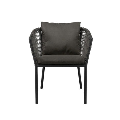Outdoor Patio Dining Armchair With Cushioned Seat And Armrests