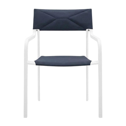 Stackable Aluminum Dining Armchair For Outdoor Patio Lounge