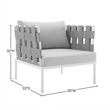 Outdoor Patio Aluminum Armchair With Sturdy Frame And Comfortable Seat