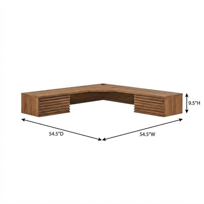 L-Shaped Wall Mount Corner Office Desk In Modern Style For Workspace Efficiency