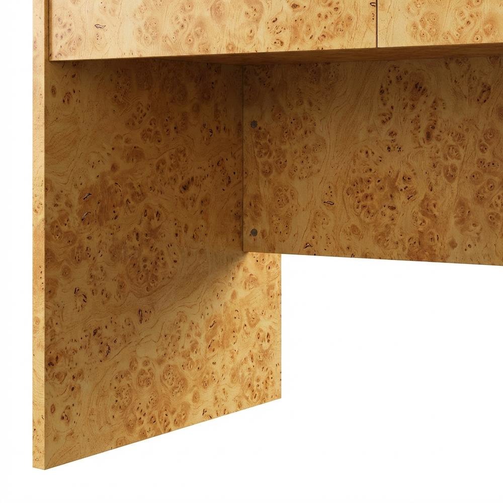 Burl Wood Desk with Two Drawers and Spacious Surface for Home Office