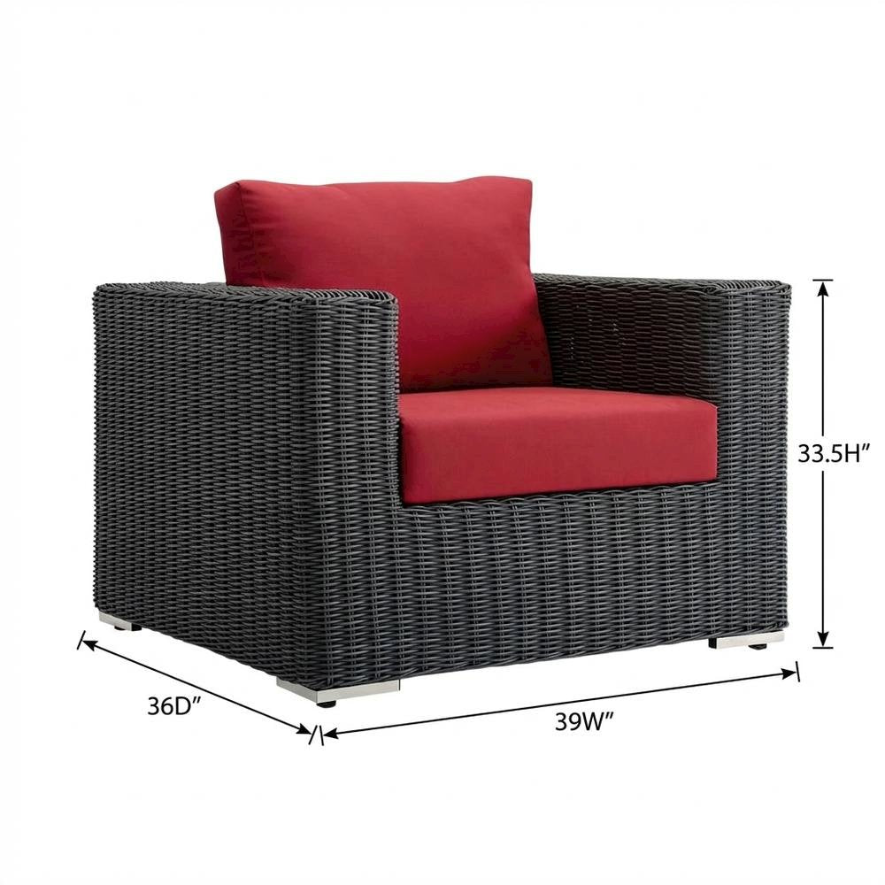 Outdoor Fabric Patio Armchair with Cushions and Sturdy Frame for Outdoor Seating