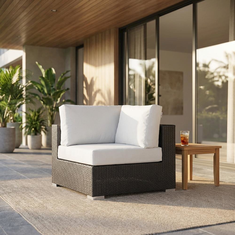 Outdoor Patio Corner Sofa With Cushions For Lounge Space