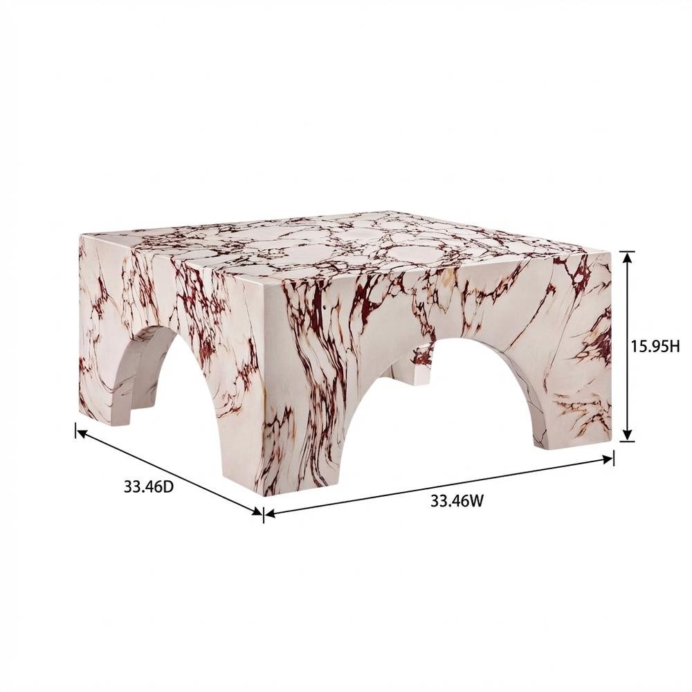 Outdoor Patio Arched Coffee Table In Concrete Finish With Durable Construction