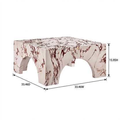 Outdoor Patio Arched Coffee Table In Concrete Finish With Durable Construction