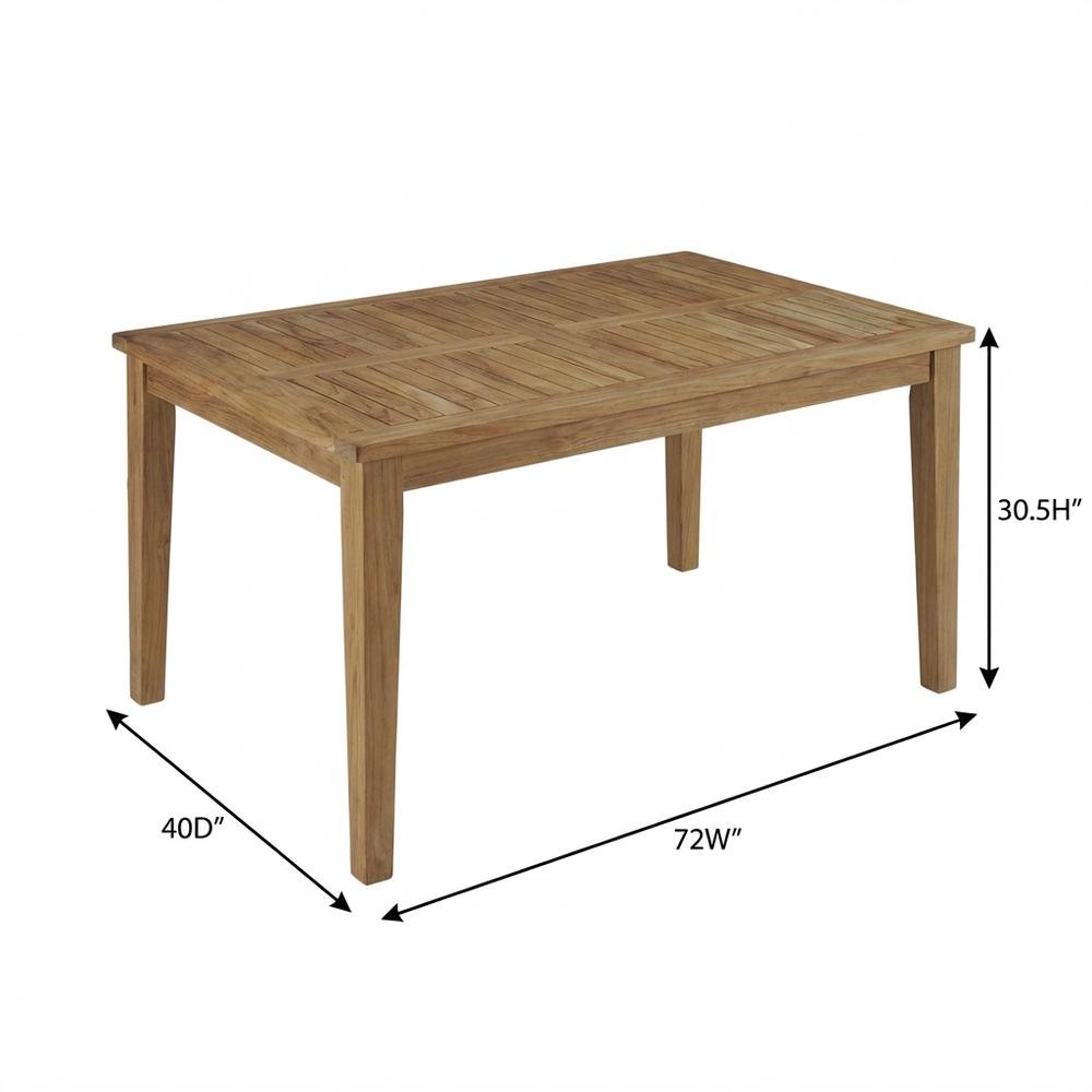 Teak Outdoor Patio Dining Table with Classic Design and Durable Construction