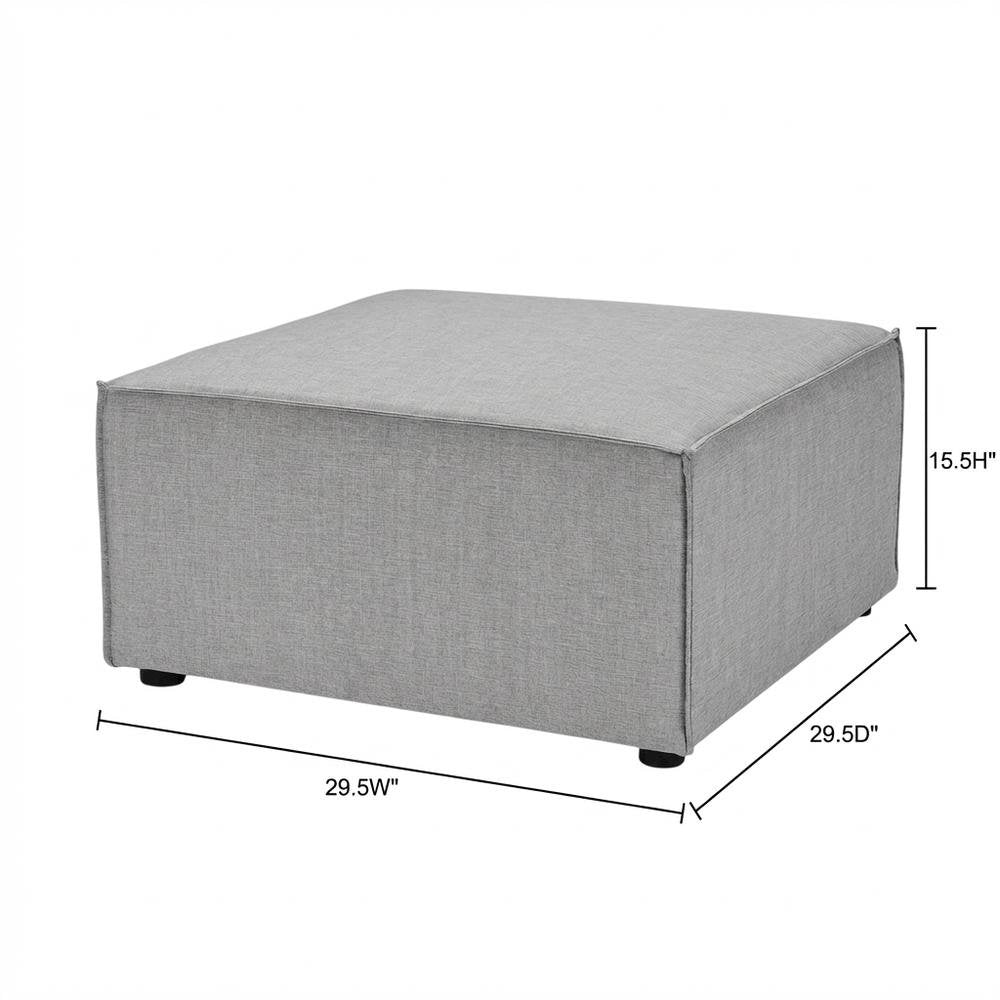 Outdoor Patio Upholstered Sectional Sofa Ottoman for Lounge Comfort