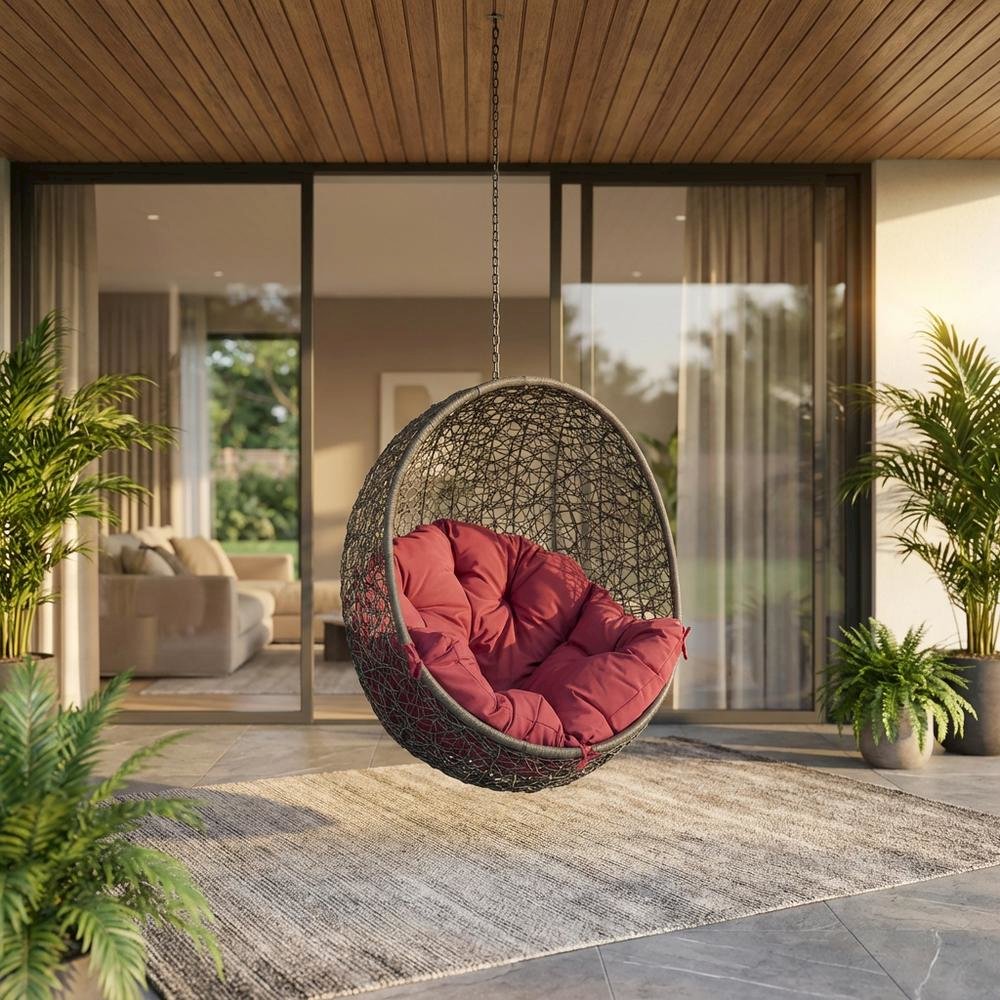 Outdoor Patio Chair With Comfortable Cushion And Modern Design