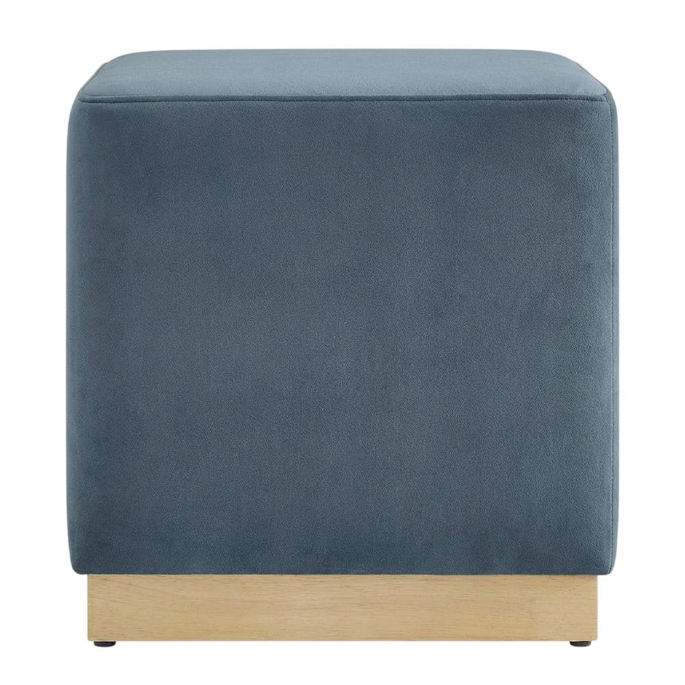 Square Upholstered Ottoman In Performance Velvet With Modern Design