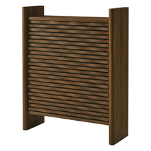Brown Wave Shoe Cabinet, Enclosed Wood Storage, Modern Entryway Design