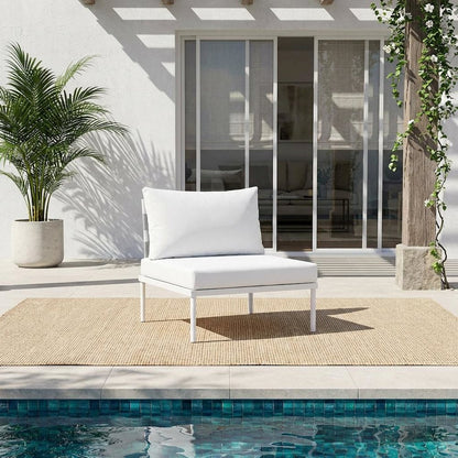 Outdoor Patio Aluminum Lounge Chair With Armless Design For Garden, Terrasse Use