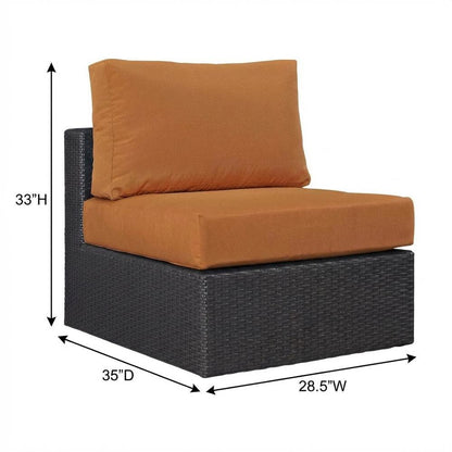Outdoor Patio Armless Lounge Chair With Cushioned Back, Seat For Outdoor