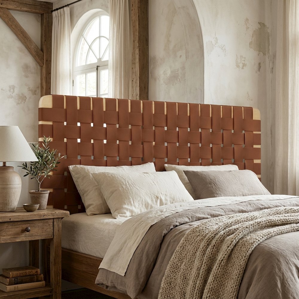 Vegan Leather Twin Headboard Wall-Mount withTexture and Durable Finish