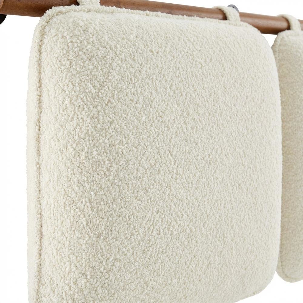 Chenille Upholstered Wall-Mounted King Headboard with Soft Fabric Finish