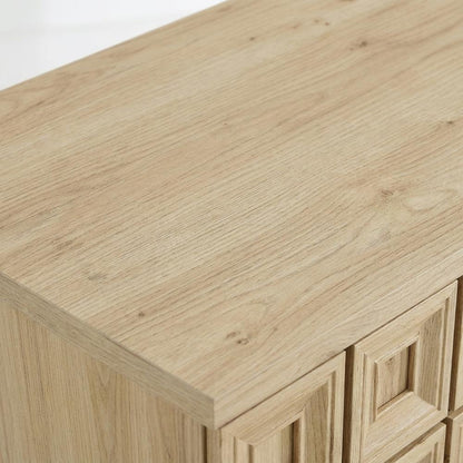 Wooden Sideboard Buffet Cabinet with Storage Credenza for Dining Room, Hickory