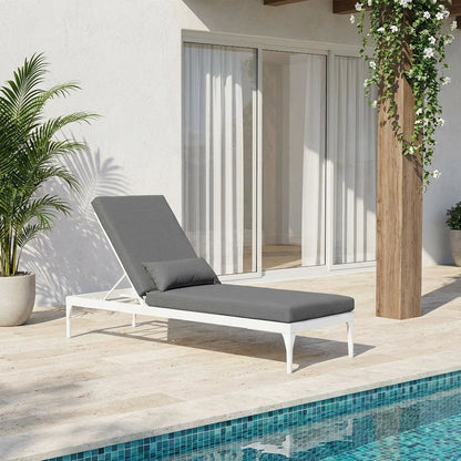 Outdoor Patio Chaise Lounge Chair In Sleek Design With Cushioned Seat