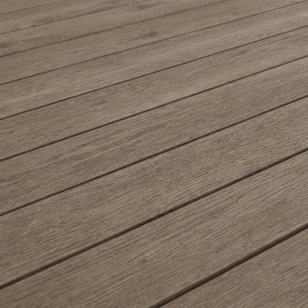 Gray Outdoor Teak Wood Dining Table with Spacious Surface