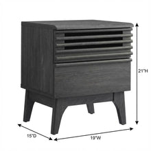 Nightstand in Gray Finish, Minimalist Design, Sturdy Base,, Versatile Storage