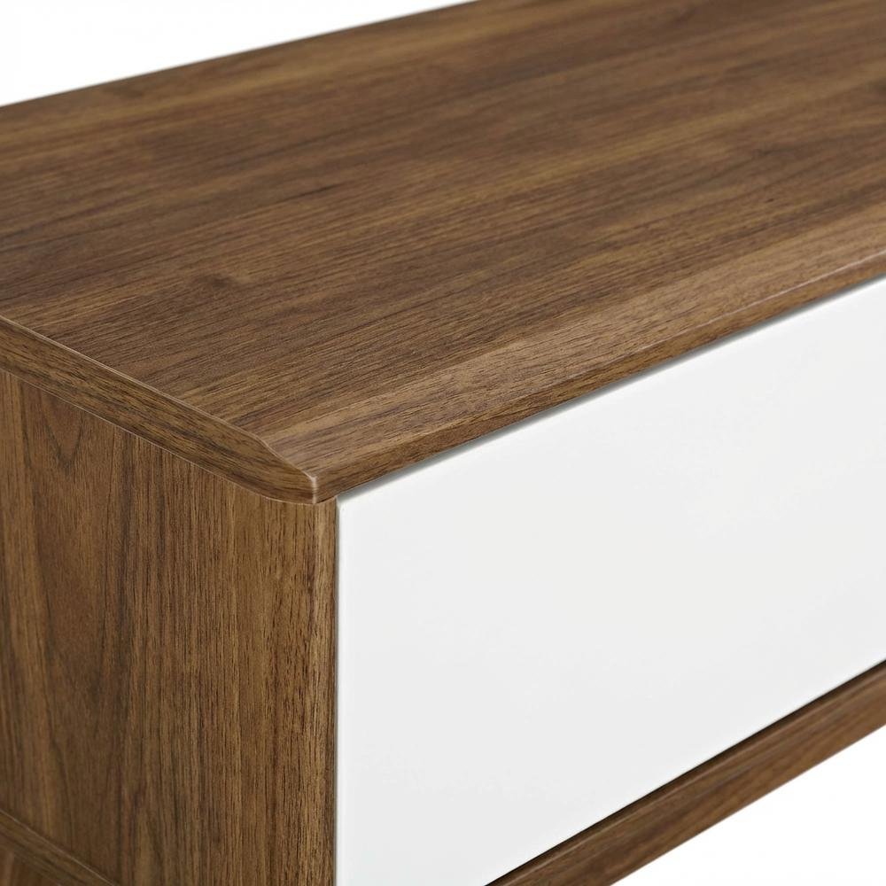 Wooden brown TV stand with 59-inch width and sleek design for modern living