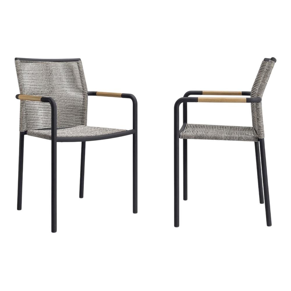 Outdoor Patio Lounge Chairs Set Of 2 With Armrests And Supportive Backrests