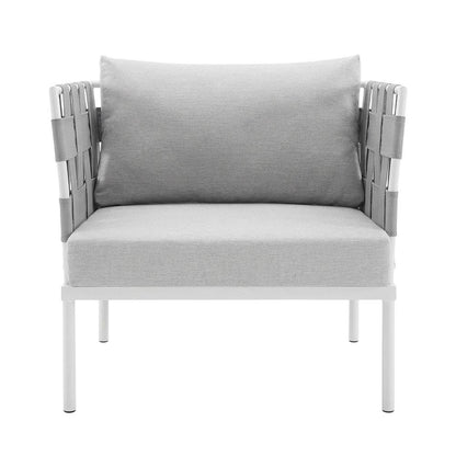Outdoor Patio Aluminum Armchair With Sturdy Frame And Comfortable Seat